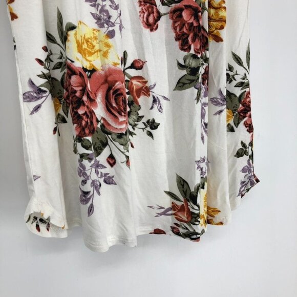 Warehouse  One NWT white floral flutter sleeve crochet boatneck t-shirt Medium - Picture 11 of 15